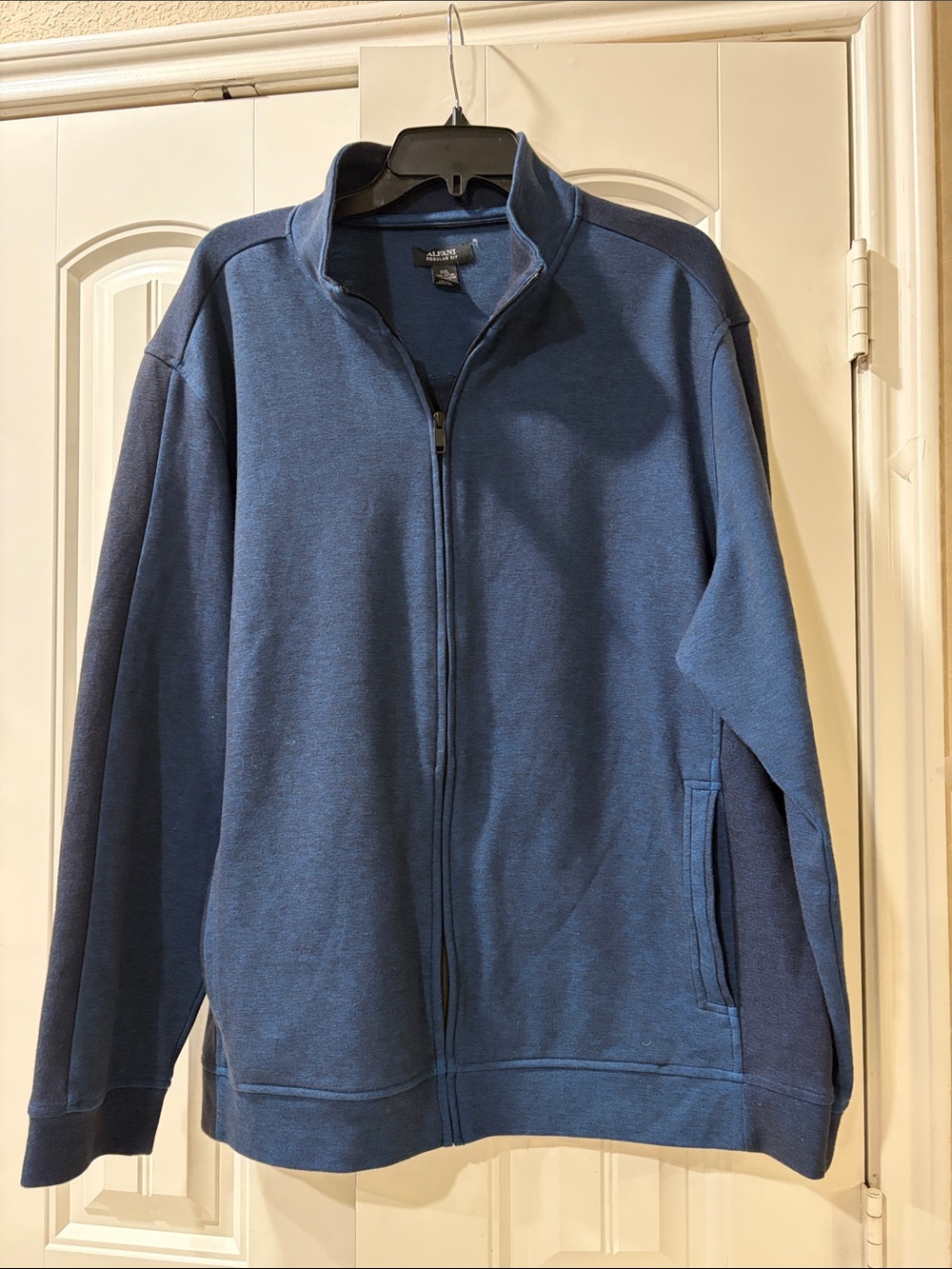 Alfani Men's Navy and Slate Blue Zip-Up Sweater Jacket